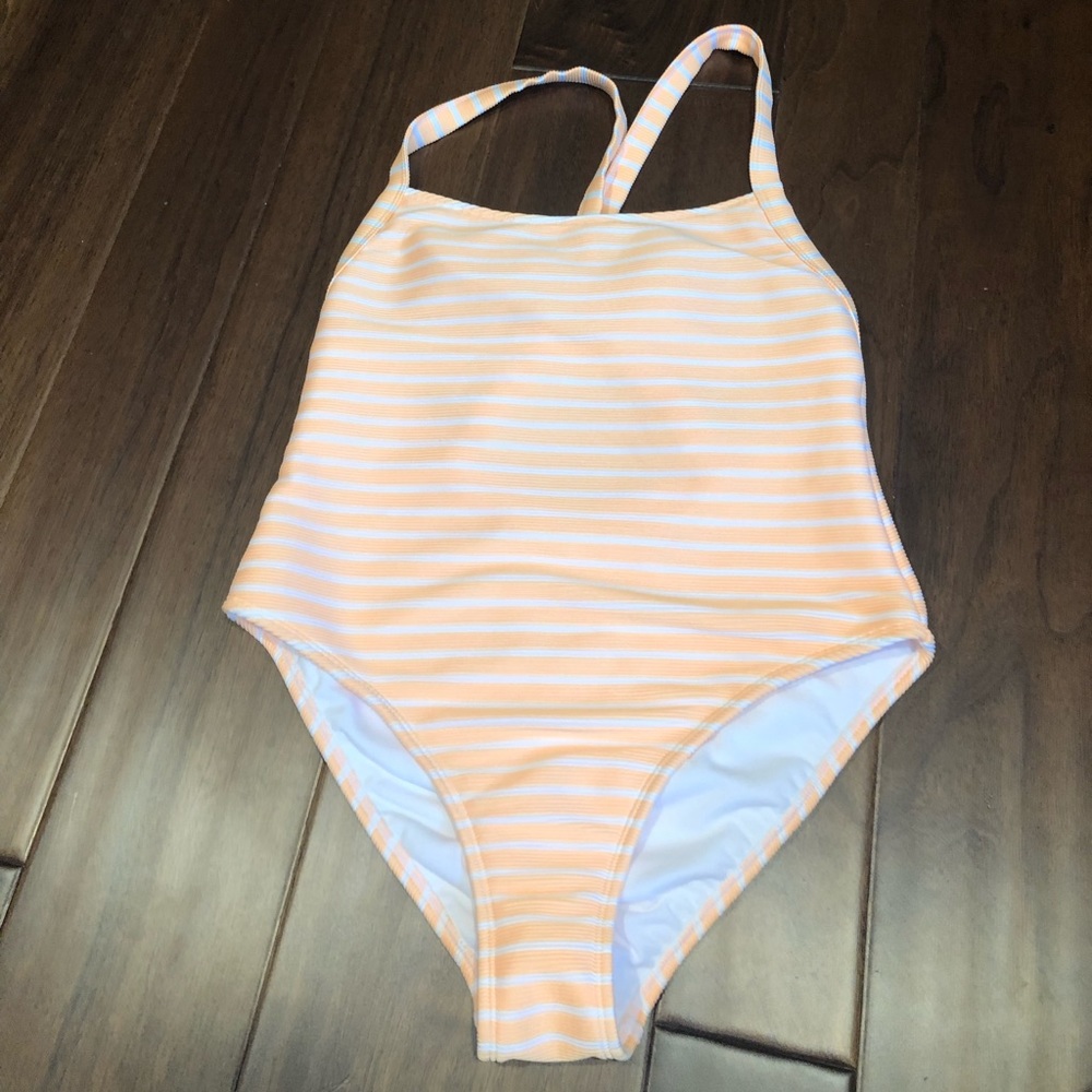 Xhilaration striped 1p bathing suit size L nwt